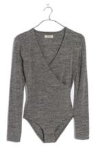 Women's Madewell Faux Wrap Bodysuit - Grey