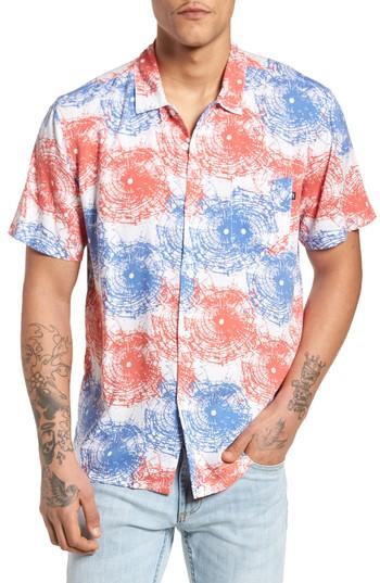 Men's Obey Shattered Woven Shirt - Red