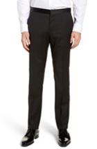 Men's Boss Gilan Cyl Flat Front Wool Trousers R - Black