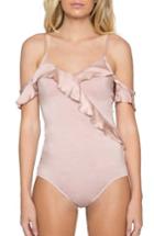 Women's Willow & Clay Ruffle Off The Shoulder Bodysuit - Pink