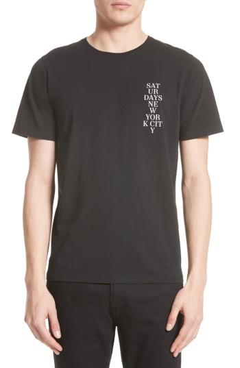 Men's Saturdays Nyc Logo Stencil Graphic T-shirt
