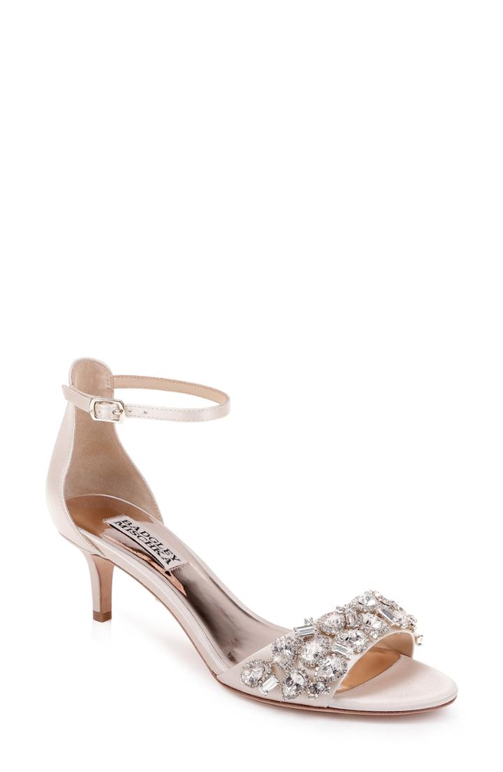 Women's Badgley Mischka Lara Crystal Embellished Sandal .5 M - Ivory