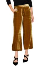 Women's Boden Lyndhurst Velvet Wide Leg Crop Pants - Yellow