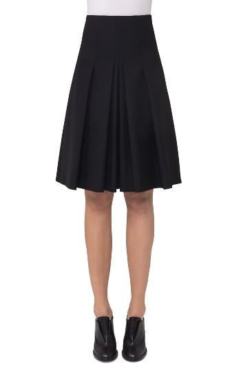 Women's Akris Punto Pleated Wool Skirt