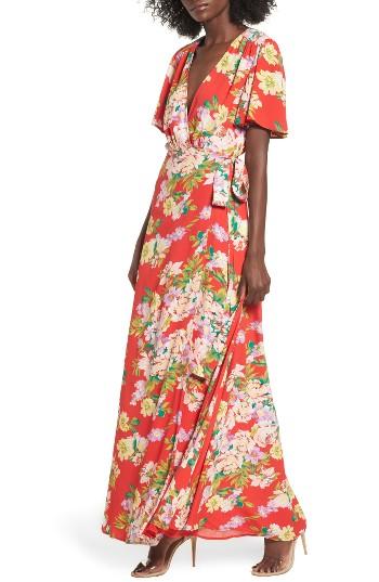 Women's Privacy Please Plaza Wrap Maxi Dress - Red