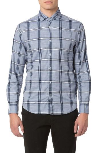 Men's Good Man Brand Trim Fit Check Sport Shirt - Blue