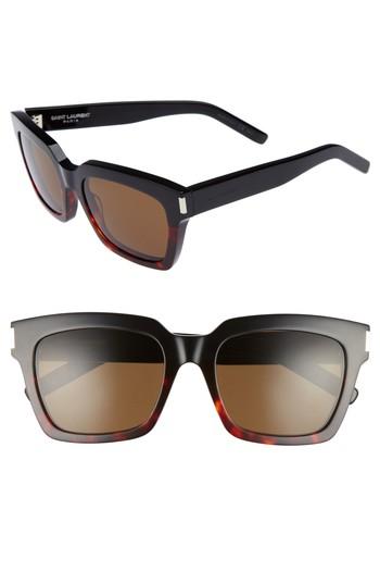Women's Saint Laurent Bold 1 54mm Square Sunglasses -