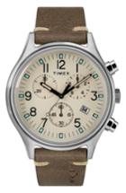Men's Timex Mk1 Chronograph Leather Strap Watch, 42mm