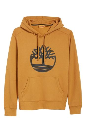 Men's Timberland Logo Hoodie Sweatshirt - Brown