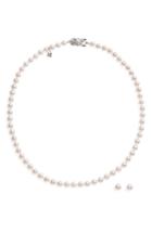 Women's Mikimoto Cultured Pearl Necklace & Stud Earring Set
