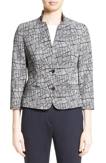 Women's Max Mara Ellisse Print Blazer - Blue