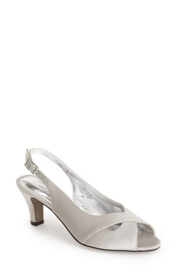 Women's David Tate 'palm' Slingback Satin Sandal .5 W - Metallic