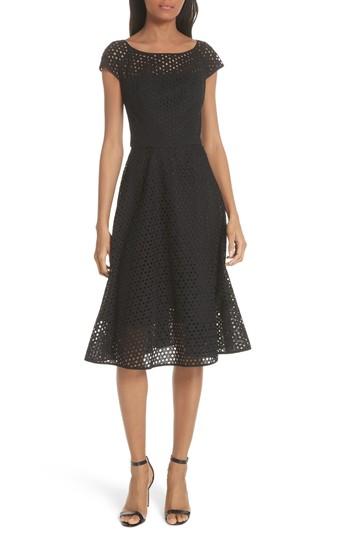 Women's Milly Cathy Cotton Eyelet Dress - Black