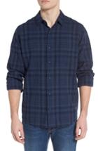 Men's Rails Connor Plaid Linen Blend Sport Shirt - Blue