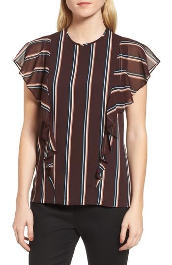 Women's Boss Ipapilia Ruffle Top - Burgundy