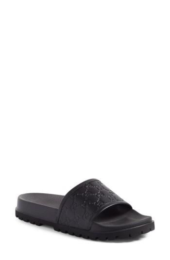 Men's Gucci 'pursuit Treck' Slide Sandal Us / 9uk - Black