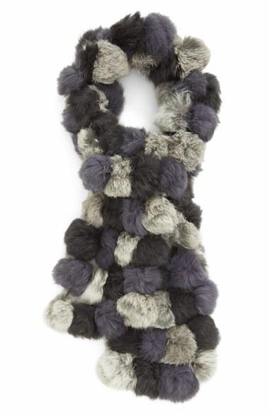 Women's La Fiorentina Genuine Rabbit Fur Scarf, Size - Black