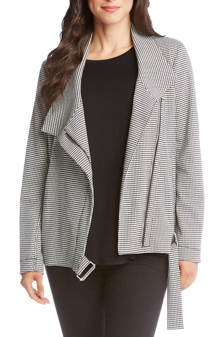 Women's Karen Kane Houndstooth Moto Jacket
