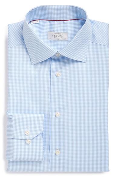 Men's Eton Slim Fit Check Dress Shirt .5 - Blue