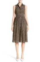 Women's Michael Kors Leopard Print Silk Georgette Shirtdress