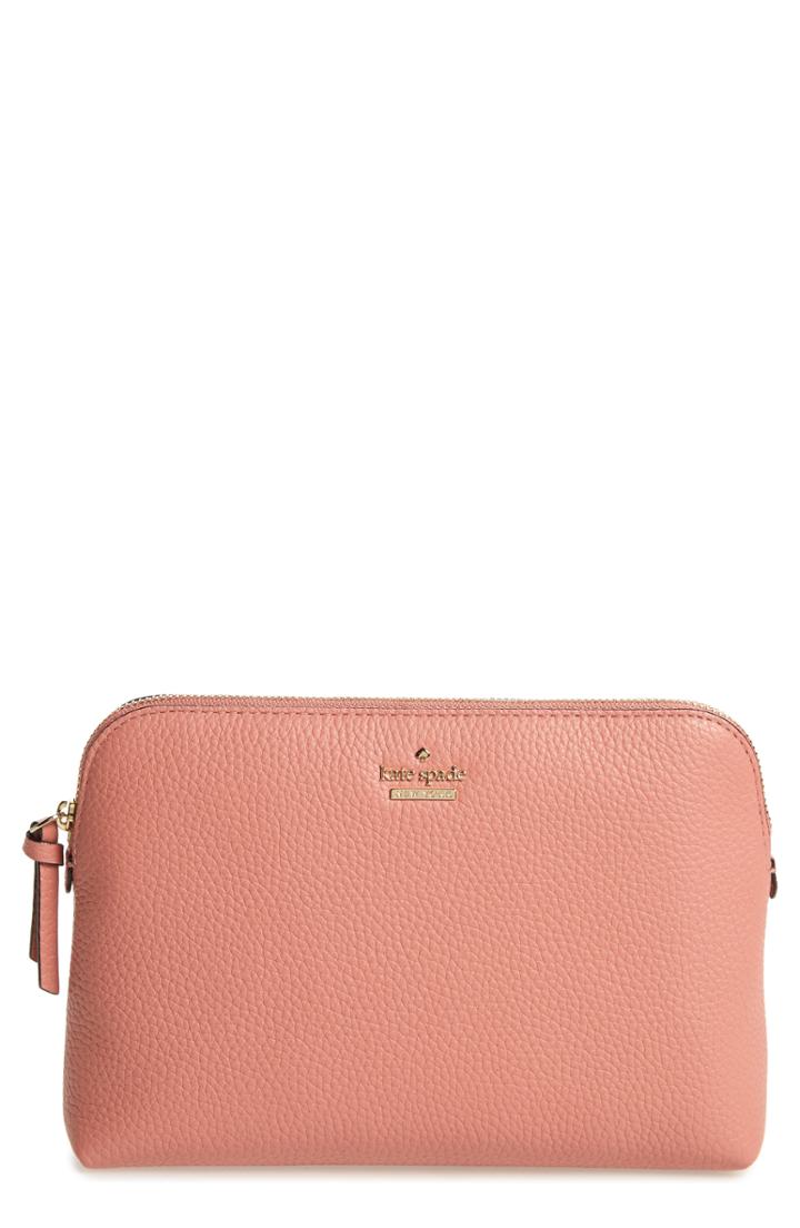Kate Spade New York Jackson Street - Small Briley Leather Cosmetics Bag, Size - Mauve Rose