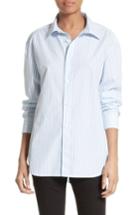 Women's Frame Stripe Poplin Shirt - White