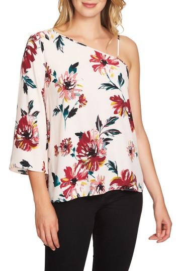 Women's 1.state Floral One-shoulder Top, Size - Pink