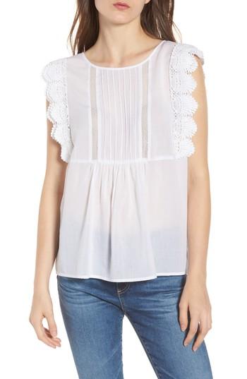 Women's Chelsea28 Lace Trim Top, Size - White