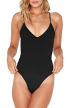 Women's L Space Pucker One-piece Swimsuit - Black