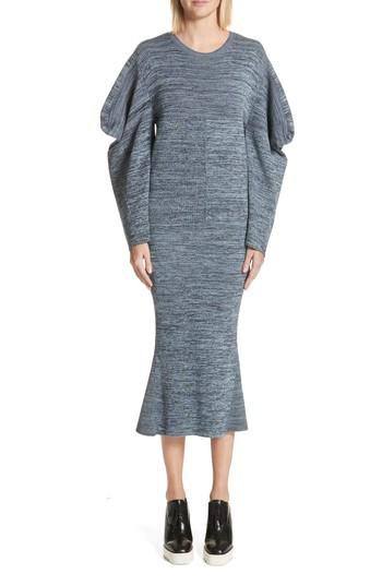 Women's Stella Mccartney Puff Sleeve Cotton Mouline Dress Us / 38 It - Blue
