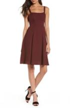 Women's Fame And Partners Sienne Fit & Flare Dress - Burgundy