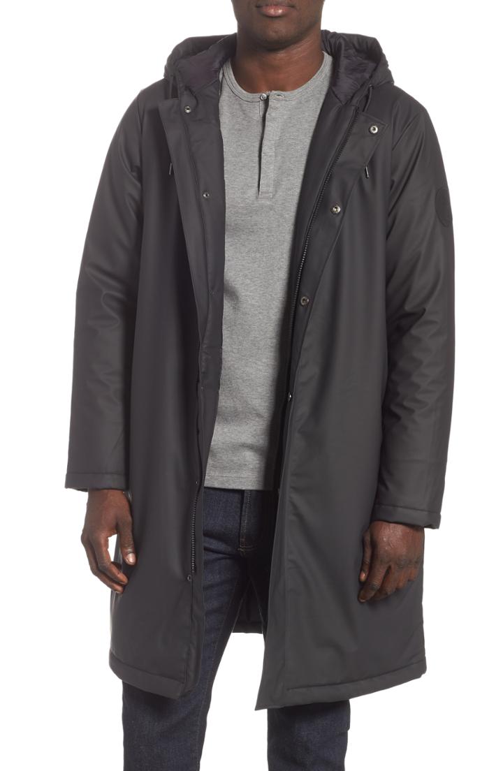 Men's Rains Thermal Hooded Raincoat - Black