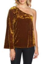 Women's 1.state One-shoulder Velvet Top, Size - Yellow