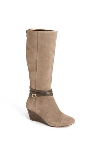 Sole Society 'nila' Suede Wedge Boot Womens Taupe/