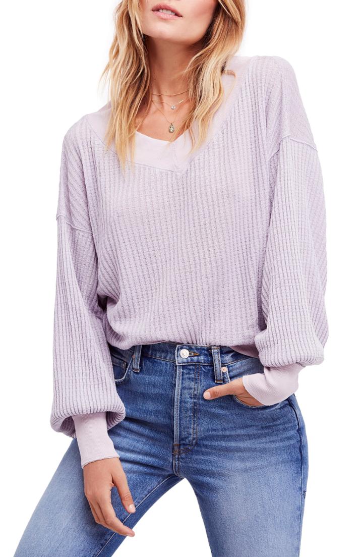 Women's We The Free By Free People South Side Thermal Top - Purple