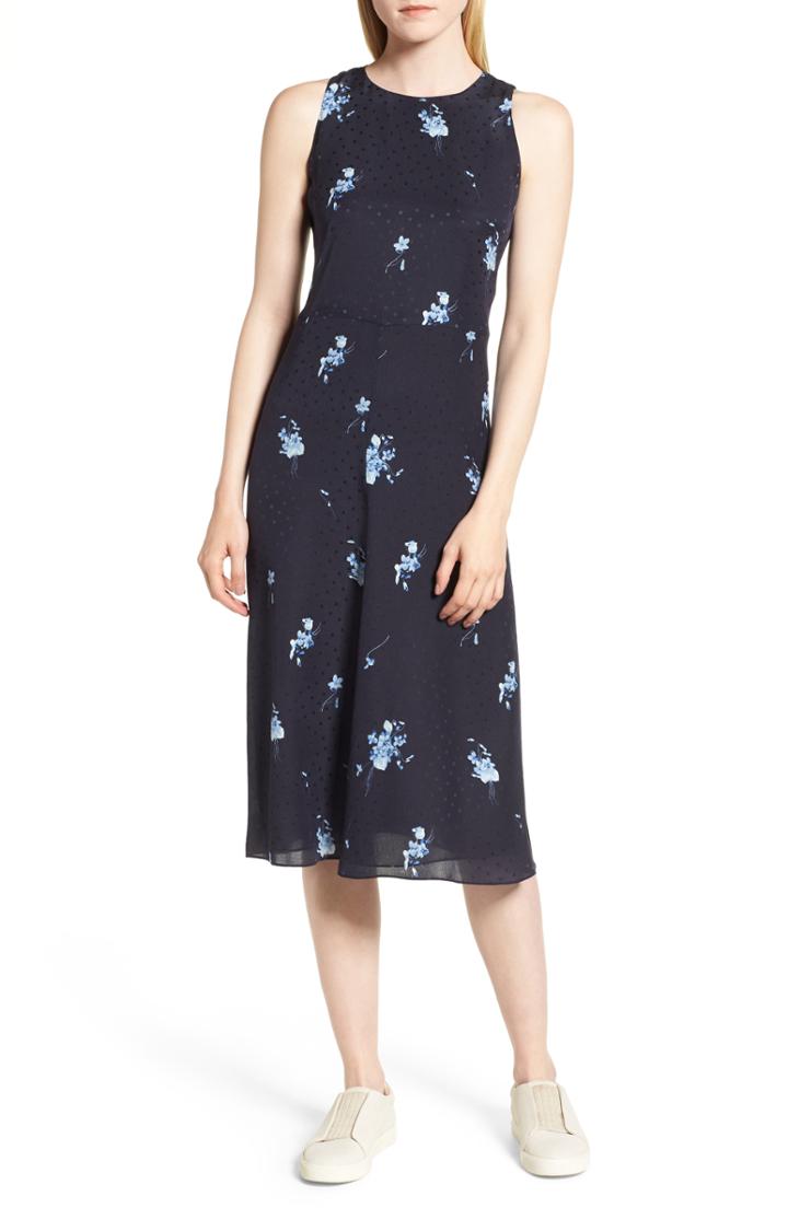 Women's Nordstrom Signature Floral Silk Midi Dress