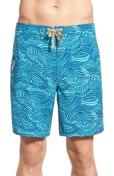 Men's Patagonia 'wavefarer' Print Board Shorts - Blue