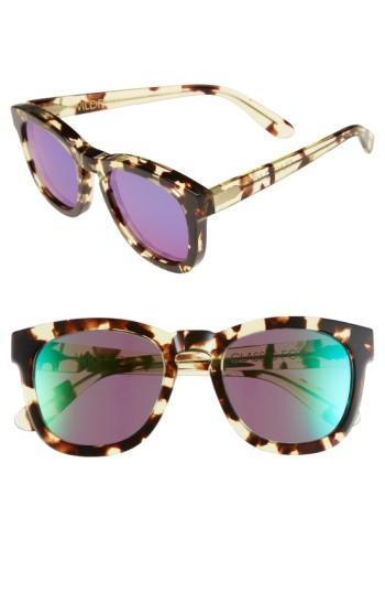 Women's Wildfox 'classic Fox - Deluxe' 52mm Sunglasses - Amber Tortoise/ Green Mirror