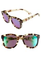 Women's Wildfox 'classic Fox - Deluxe' 52mm Sunglasses - Amber Tortoise/ Green Mirror