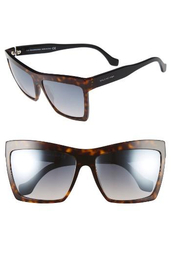 Women's Balenciaga 60mm Oversize Sunglasses - Havana/ Black/ Flash Azure