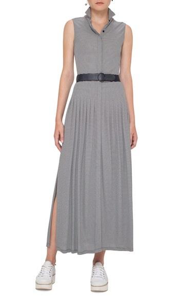 Women's Akris Punto Stripe Polo Maxi Dress