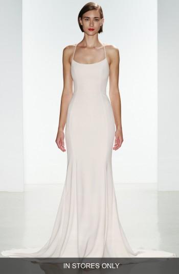 Women's Nouvelle Amsale Audrey Crepe Racerback Gown