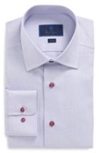 Men's David Donahue Print Slim Fit Dress Shirt .5 - 32/33 - Pink