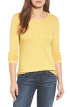 Petite Women's Caslon Long Sleeve Crewneck Tee P - Yellow