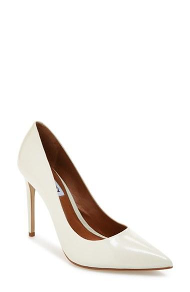 Women's Steve Madden 'proto' Pointy Toe Pump White Leather