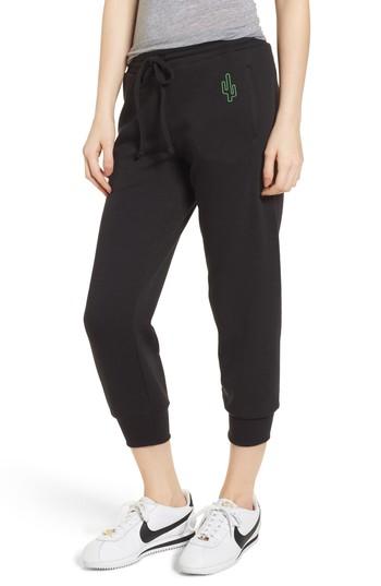 Women's Sub Urban Riot Cactus Cambridge Crop Sweats - Black