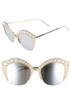 Women's Gucci 53mm Embellished Cat Eye Sunglasses - Gold/ Brown