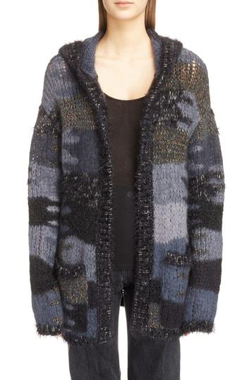 Women's Saint Laurent Oversize Hooded Sweater - Grey