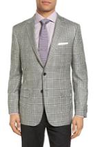 Men's Hickey Freeman Beacon Classic Fit Plaid Wool Sport Coat L - Grey