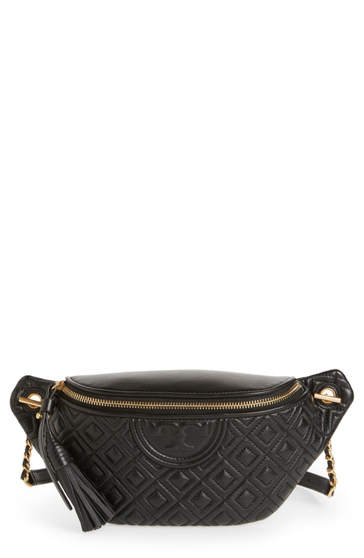 Tory Burch Fleming Quilted Leather Belt Bag - Black